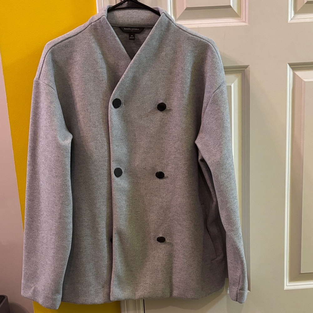 Banana Republic Light Gray Coat Size Medium